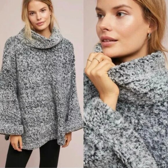 Anthropologie Sunday in Brooklyn oversized fleece sherpa cowl neck pullover S - Picture 1 of 10
